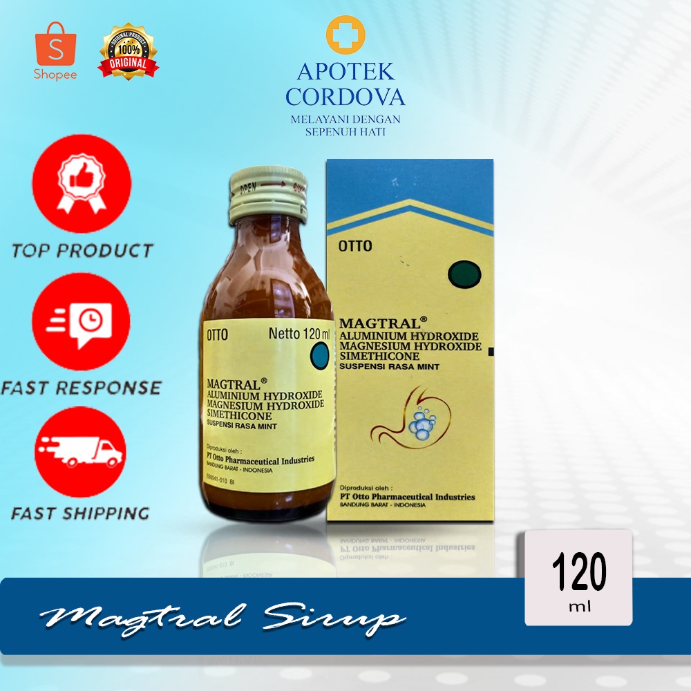 Magtral Sirup ukuran 120ml - Obat asam lambung - Gastritits - Tukak Lambung - Begah - Maggtral Syrup