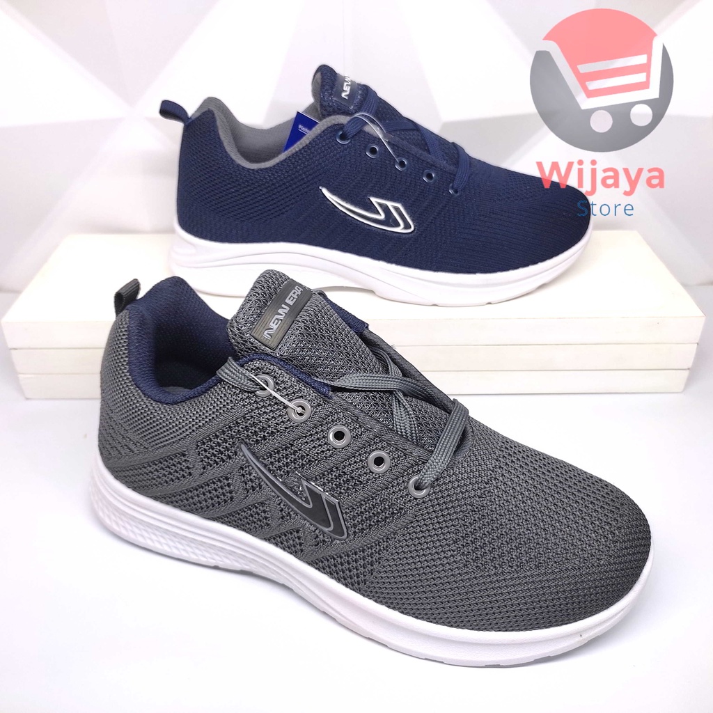 Sepatu Sneaker Pria New Era Original Olahraga Sport Stylish Maskulin Warna Navy Abu ALPHARD AUDI