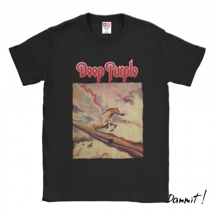 Baju Kaos Band Deep Purple Pegasus - Hitam