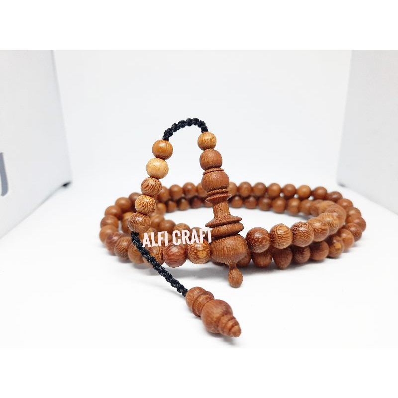 Tasbih Kayu Galih Kelor Emas Tasbih Kayu Bertuah 99 Butir / Tasbih Muslim