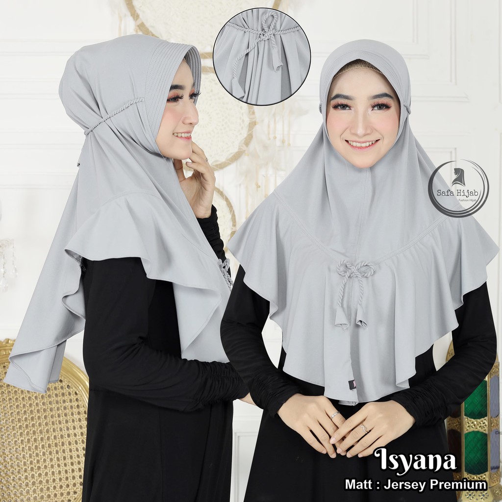 Kerudung Instan Tali Kepang Isyana Jilbab Instan Tali Tambang Jersey Premium Terbaru Safa Hijab