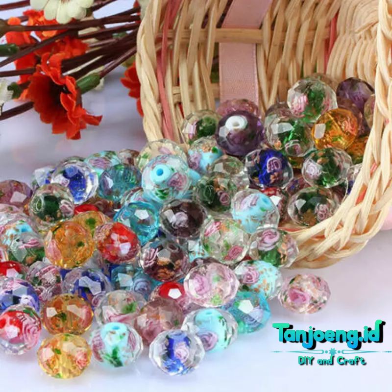 Batu Crystal Ceko Murano-Batu Kristal Ceko Murano-Bahan Craft Manik manik Kerajinan Gelang