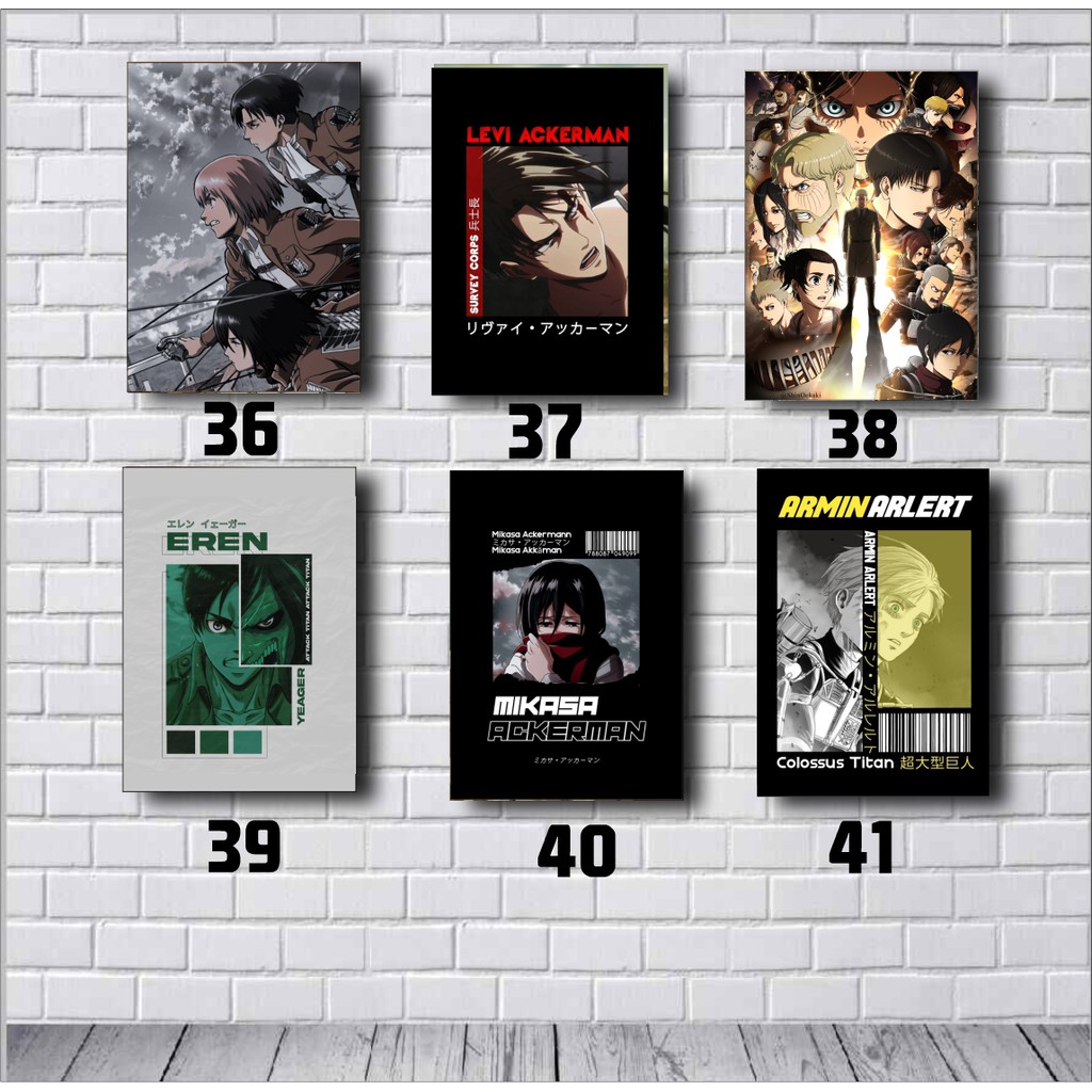 Poster AOT/Hiasan Dinding Rumah Anime Attack on Titan/ Wall Decor AOT A5 A6-7