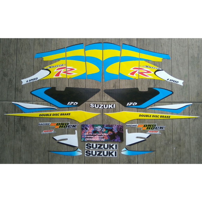 Lis Striping Sticker Satria Lumba Biru Kuning