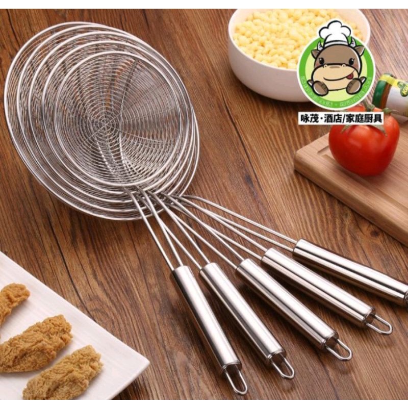 SARINGAN GORENG MINYAK STAINLESS TAHAN PANAS UKURAN 12 CM