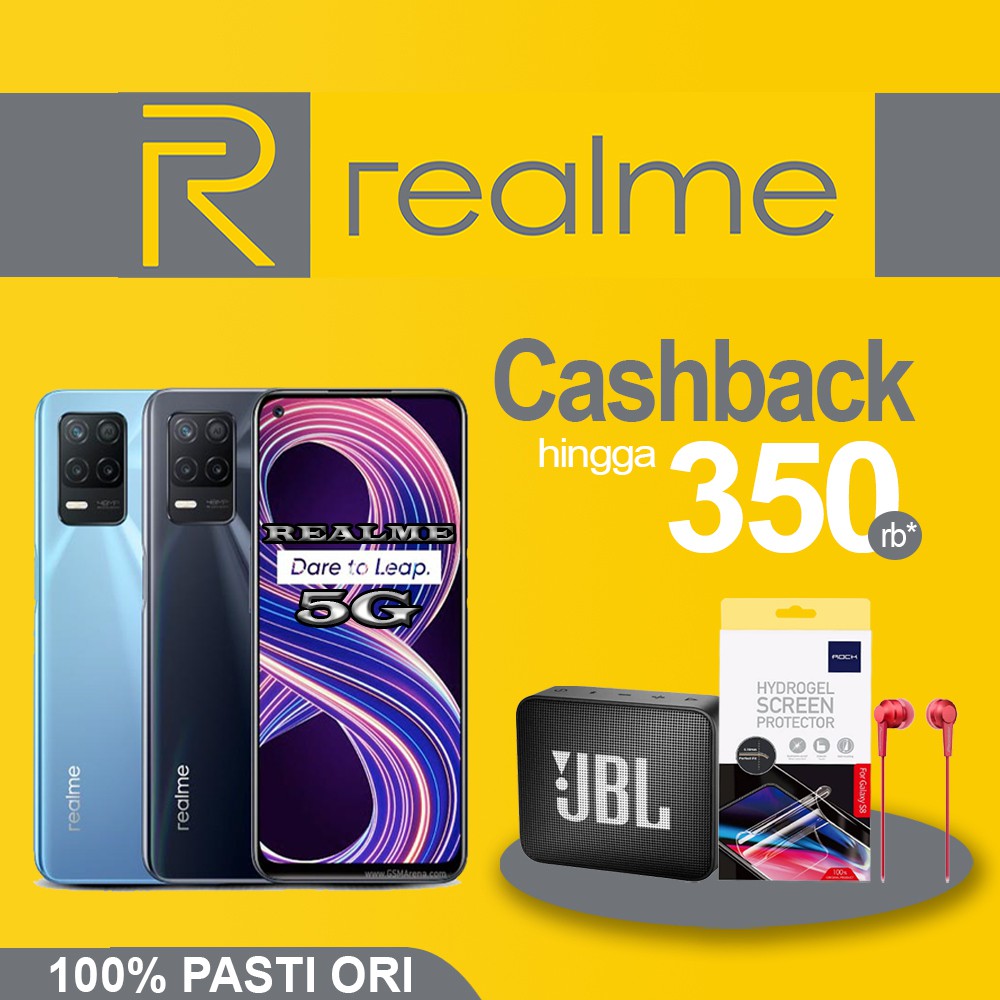 Realme 8 5G 8/128GB Garansi Resmi 8 GB 128 GB Hitam Silver