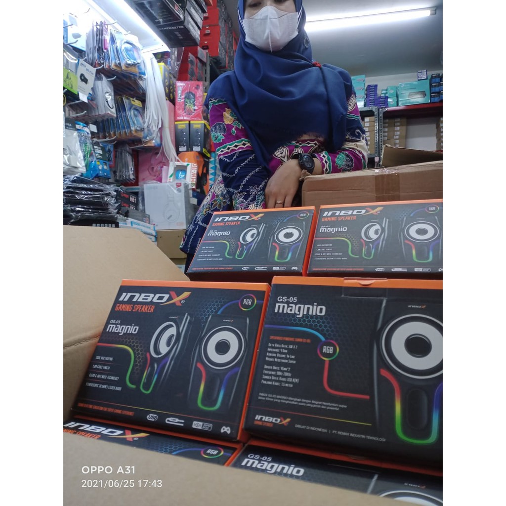 Speaker PC COMPUTER LAPTOP USB INBOX MAGNIO GS-05 GAMING SPEAKER SUPER BAS RGB LIGTH