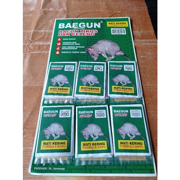 (24pcs)Baegun Racun Tikus dan Celeng Asli Original Obat Hama Ampuh Mati Kering Murah Grosir