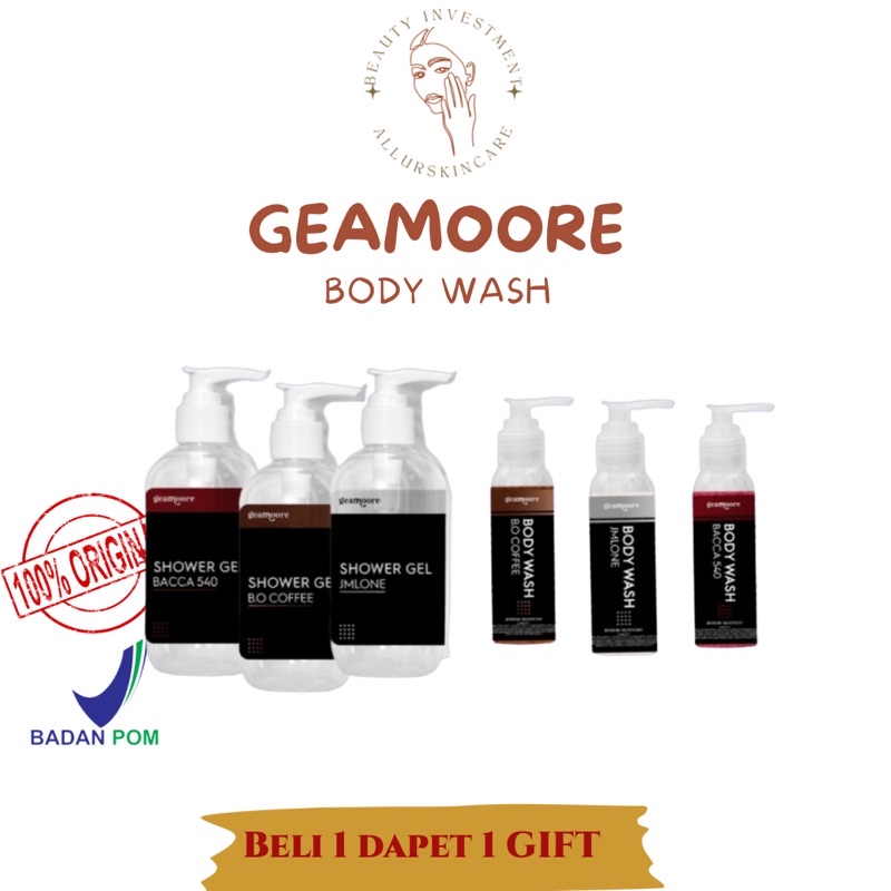 READY‼️ BODYWASH GEAMOORE 100ML 250ML | SHOWER GEL | BODY WASH GEAMOORE | SABUN MANDI COFFE BACARATZ