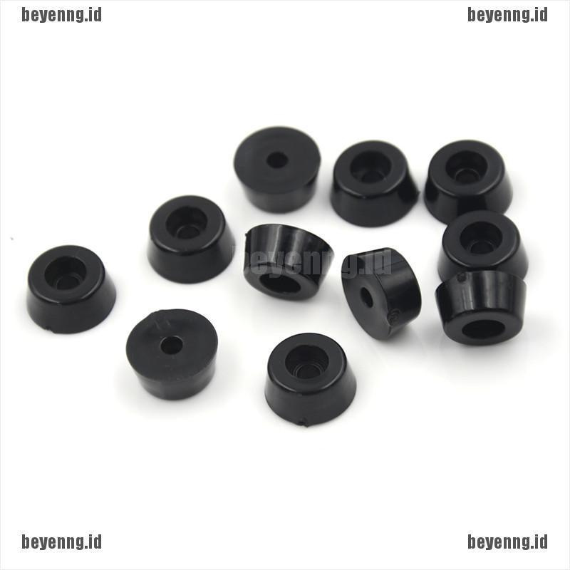 Bey 10pcs Pad Bumper Bulat Bahan Karet Warna Hitam Untuk Kaki Lemari