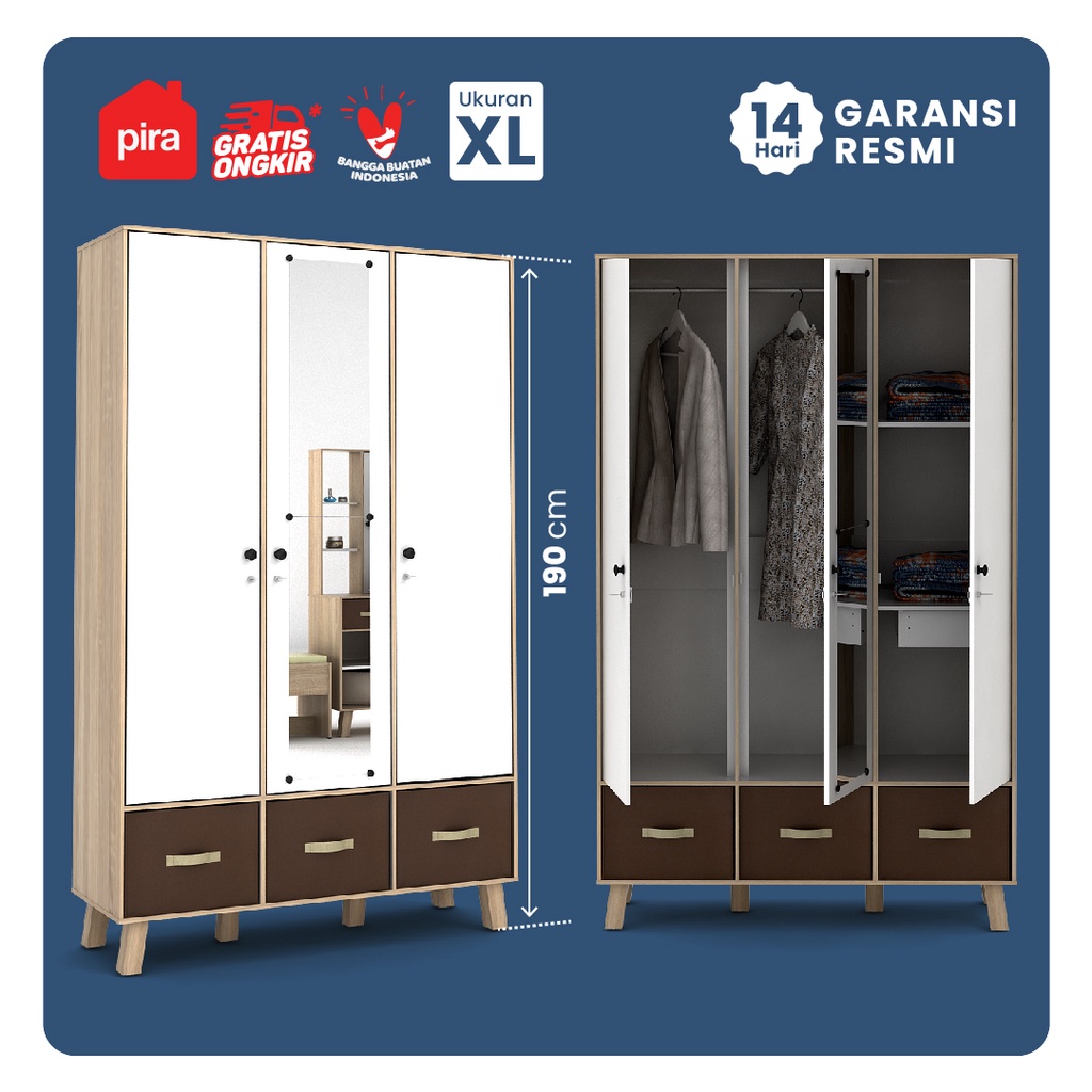 Pira Metropolis - Arnor WD3 Lemari Pakaian