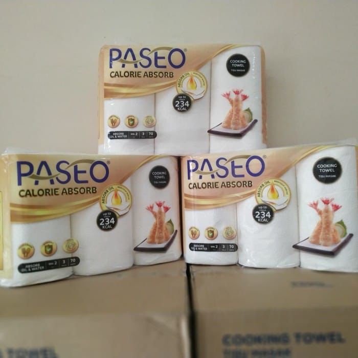 Tisu Paseo Calorie Absorb / Paseo Kitchen Towel / Tisu Tissue paseo kitchen towel 3 roll 70 s- PASEO