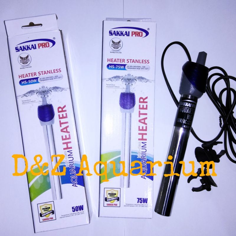Heater Stainless Aquarium Heater Anti Pecah Penghangat Air Akuarium 50 Watt Shopee Indonesia