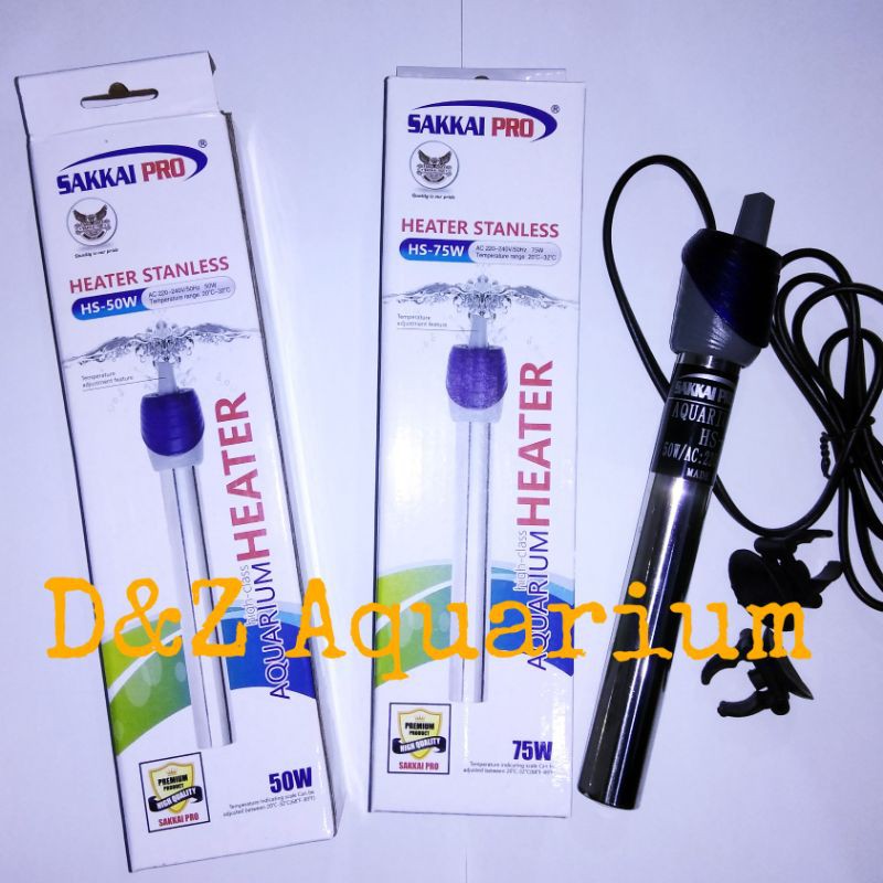 Heater Stainless Aquarium Heater Anti Pecah Penghangat Air Akuarium 50 Watt Indonesia