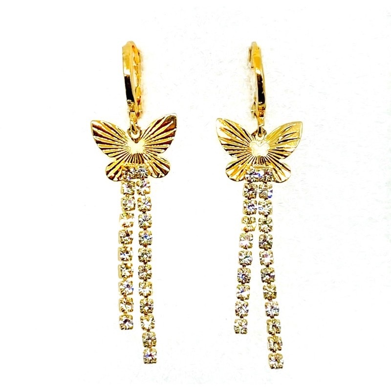 anting wanita //anting jurai permata//perhiasan lapis emas //anting