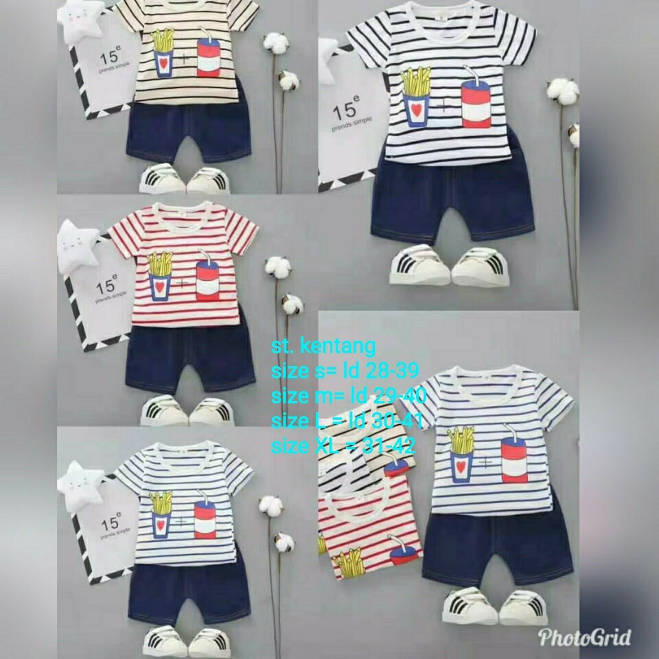 002 SET KENTANG IMPORT Baju Anak Stelan Modern Bagus  Baru Murah Grosir Tanah Abang