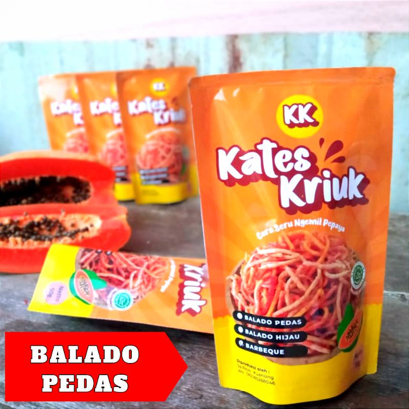 

Kates Kriuk Stick Pepaya Balado Pedas Keripik Pepaya