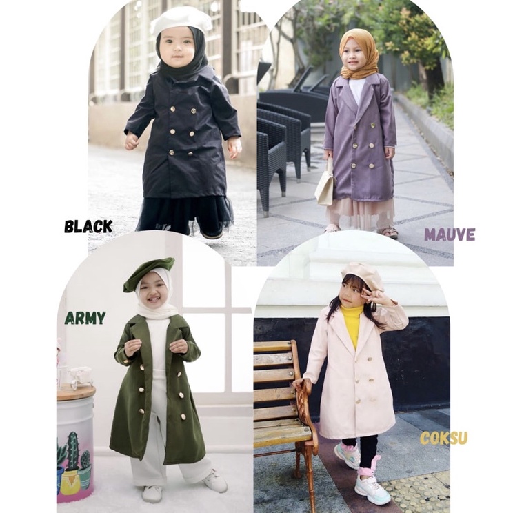 OUTER LONG COAT ANAK KOREAN STYLE PREMIUM KOREAN COAT BLAZER ANAK 1-10 THN korean coat by rumah ara blazer anak of