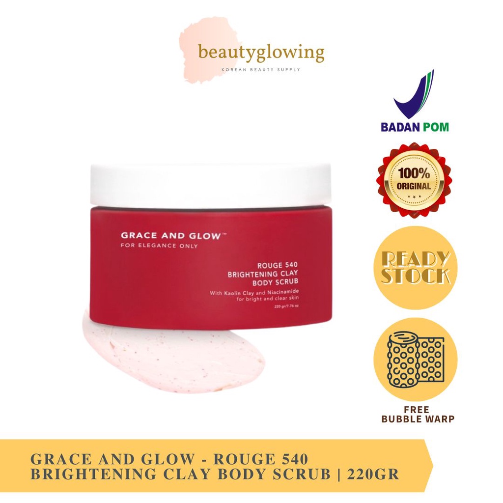 Jual Grace And Glow Rouge Brightening Clay Body Scrub G Shopee