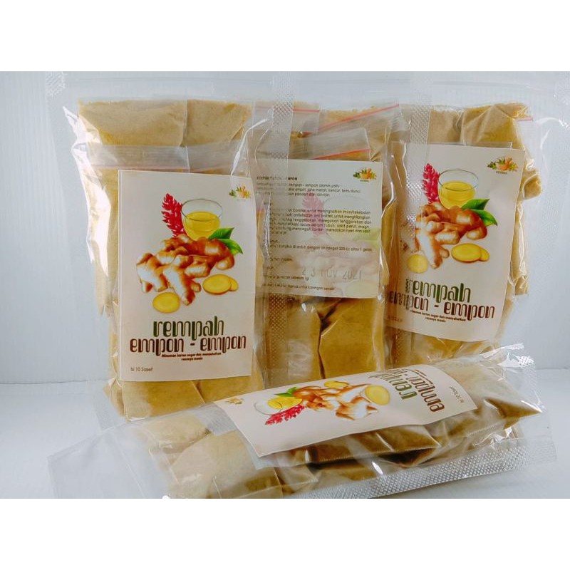 

Rempah Empon-Empon Minuman Herbal Dan Meningkatkan Daya Tahan Tubuh kemasan isi 10 saset