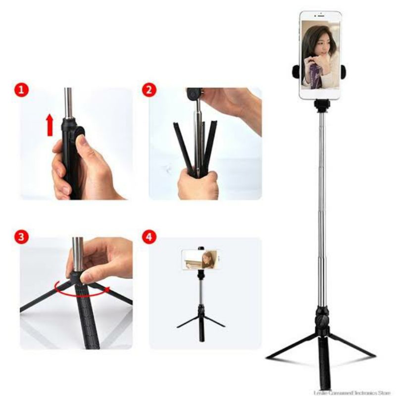 Tripod Selfie Stick 360• With Bluetooth Remote XT-10