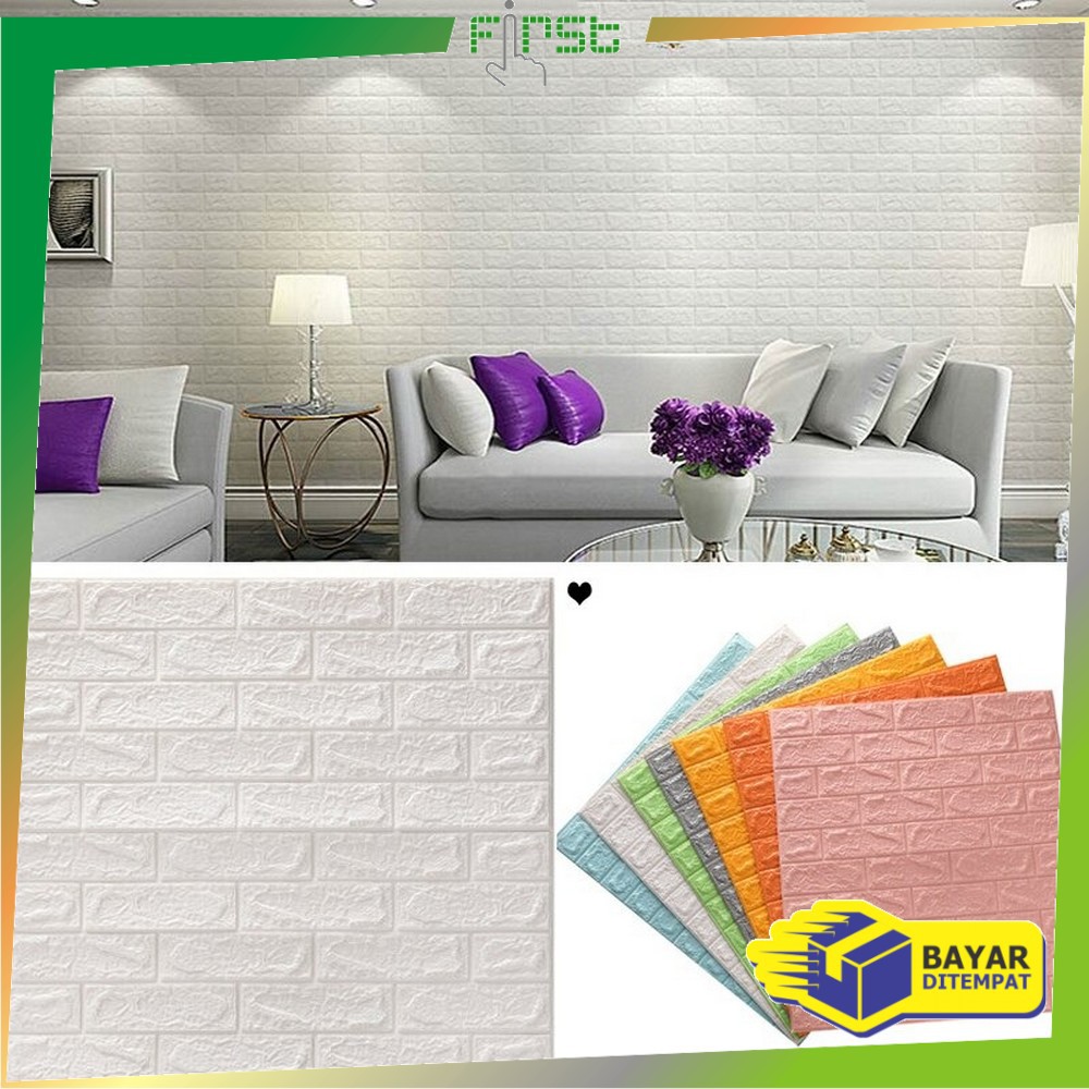 *COD* FH-C206 Wallpaper Dinding Foam 3D Kecil Motif Batu Bata/Walpaper Stiker Dinding Dekorasi Kamar-4