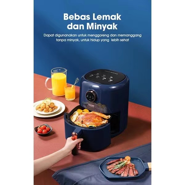 Air Fryer 4 Liter Samono Touch Screen Magic Fryer Pot 7 Mode Masak SW-AFBE04 Blue