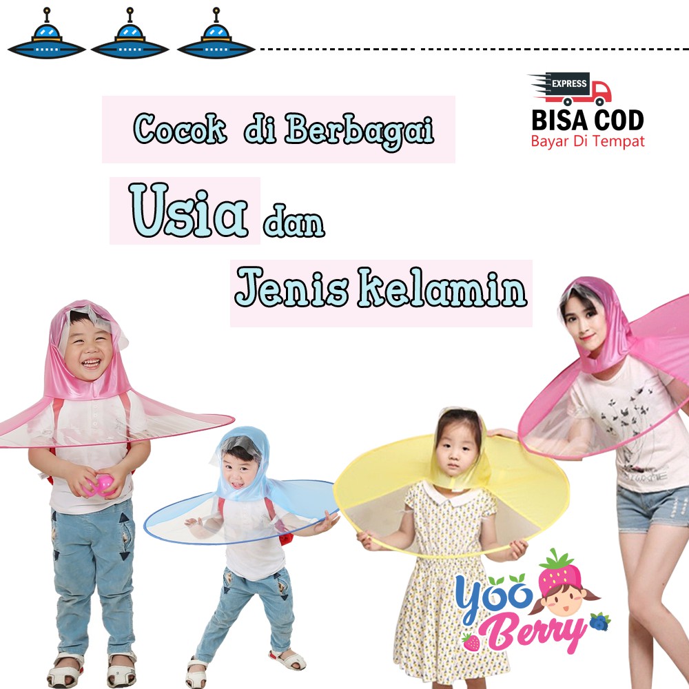 Berry Mart Jas Hujan Anak UFO Raincoat Rain Coat UFO Biru Berry Mart