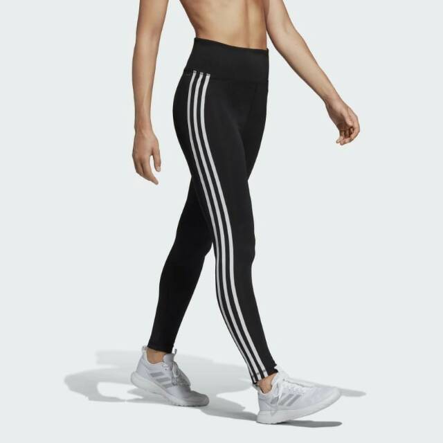 Legging Wanita adidas Design 2 Move 3 Stripe High-Rise Black ORIGINAL