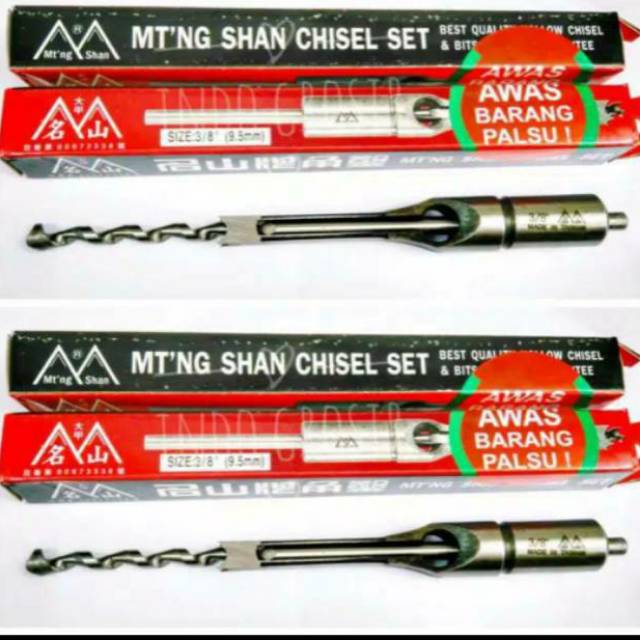 Mata Chisel Ming Shan 3/8 Atau Tatah Bobok Kayu Atau Hollow Mortice Chisel &amp; Blitz 3/8 (9,5mm) Mingshan