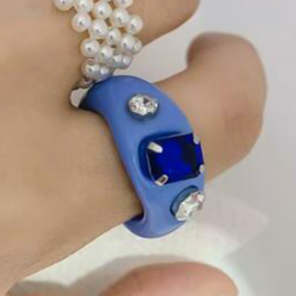 Hu Hu Hu Hu Hu Alat Bantu Pasang Kacamata♡ Cincin Wanita Bahan Akrilik Hias Berlian Imitasi Untuk Pesta / Hadiah