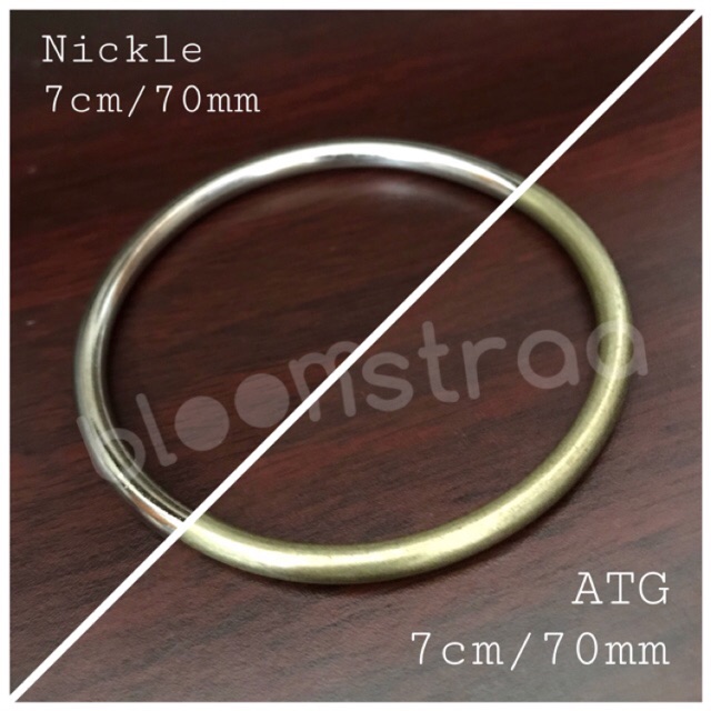 ring o 7 cm metal lingkaran bulat besi 7cm 70mm round nickle lusin 12