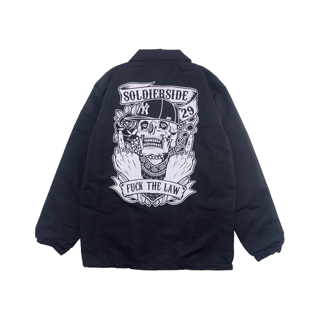 Soldierside Windbreaker / Coach Jacket THERULE Hitam WB140