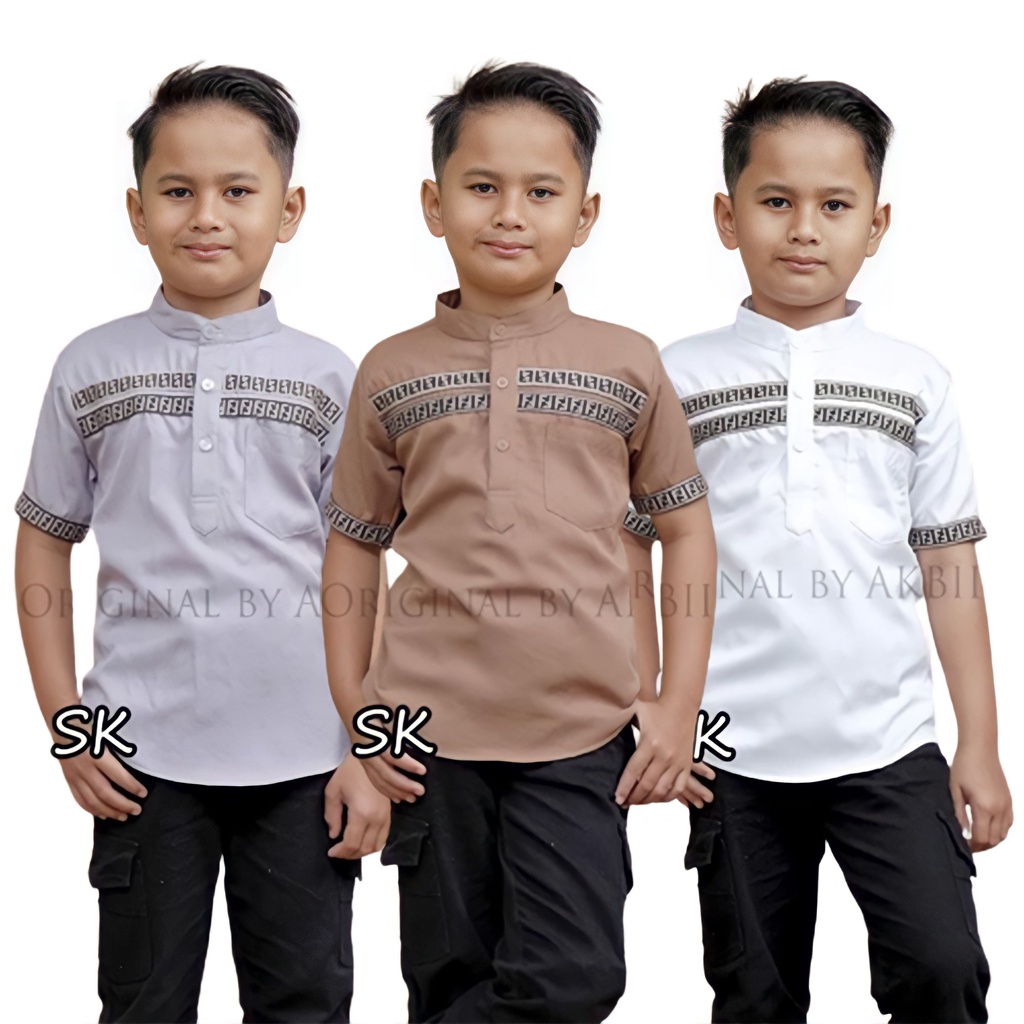 Baju Koko Anak Laki Laki Material Catton Adem Serap Keringat M L XL XXL