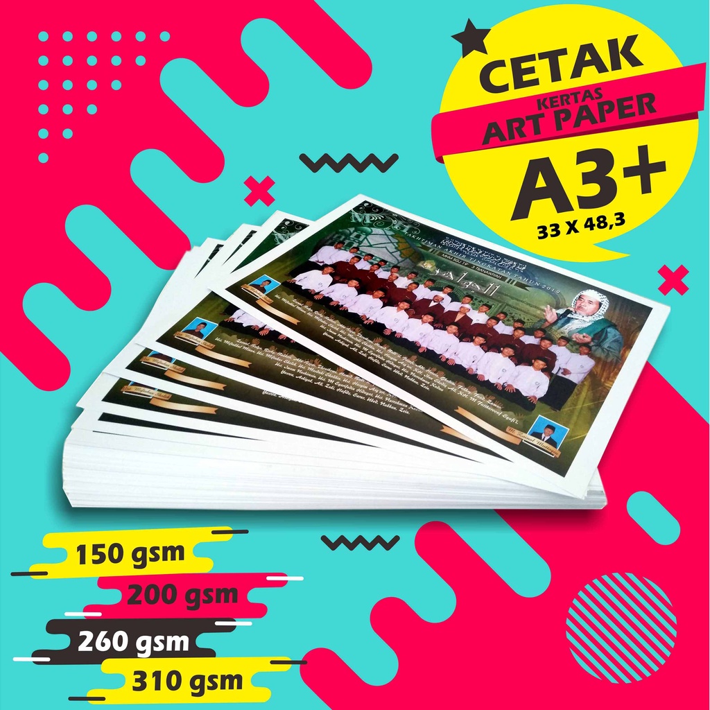 

CETAK A3+ ART PAPER/LINEN/BC TIC/150/200/260 gsm