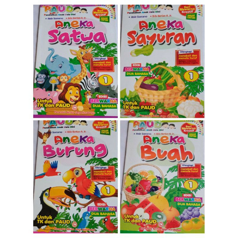 

Buku Anak Paud Seri Mewarna Dan Menulis dengan Contoh