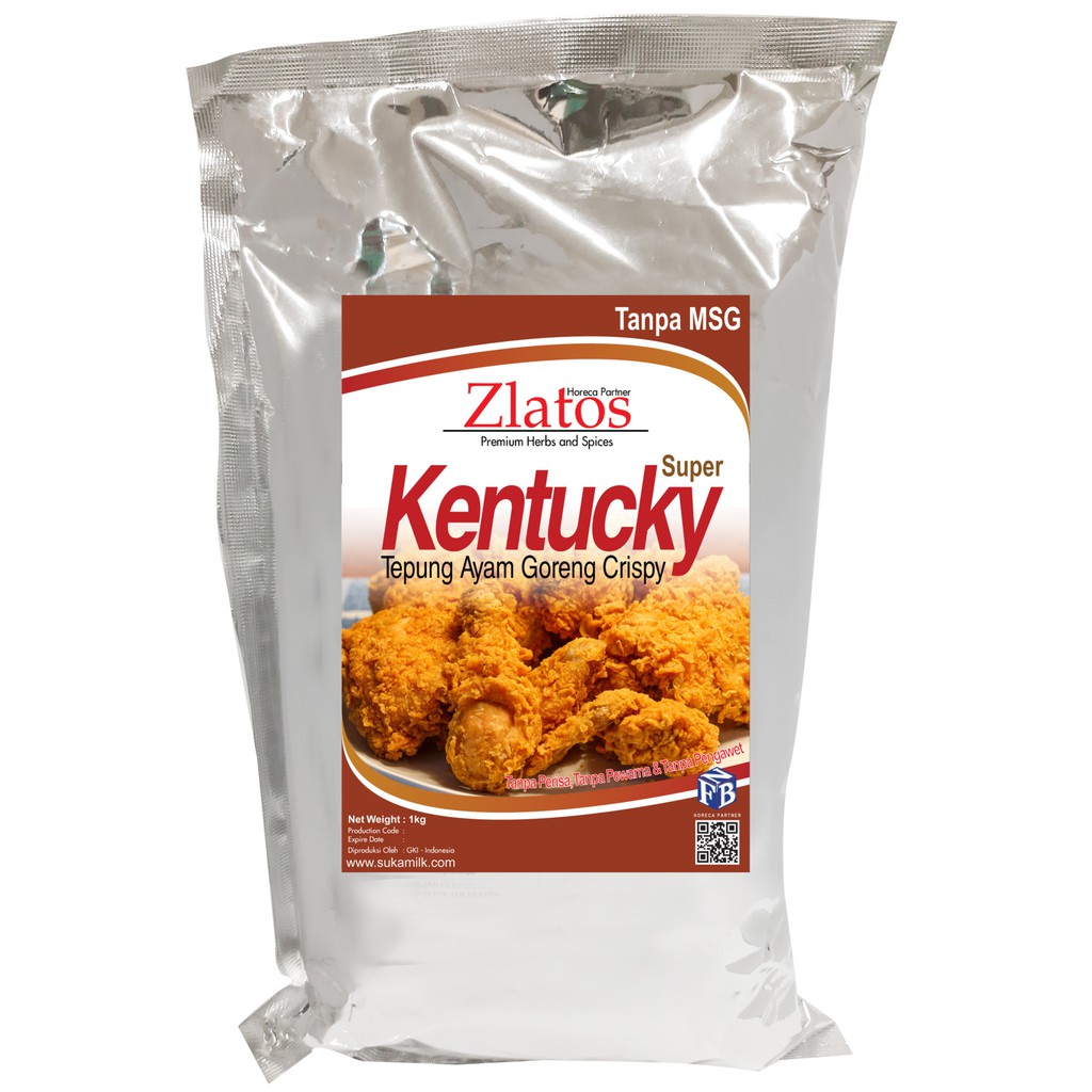 

Tepung Ayam Crispy Krispi / Tepung Fried chicken Kentucky Zlatos Non MSG 1kg