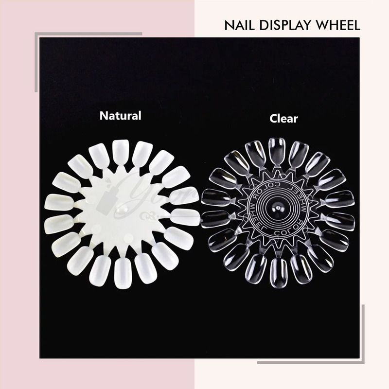 10pcs Nail display wheel set bening clear cream natural color chart kutek nail art contoh warna