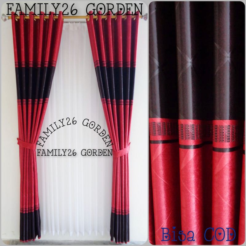 Gorden mewah elegan jendela minimalis gorden kamar tidur kekinian model smokring 12 lubang ring
