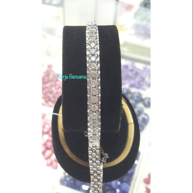 Gelang fashion berlian eropa ikat emas putih