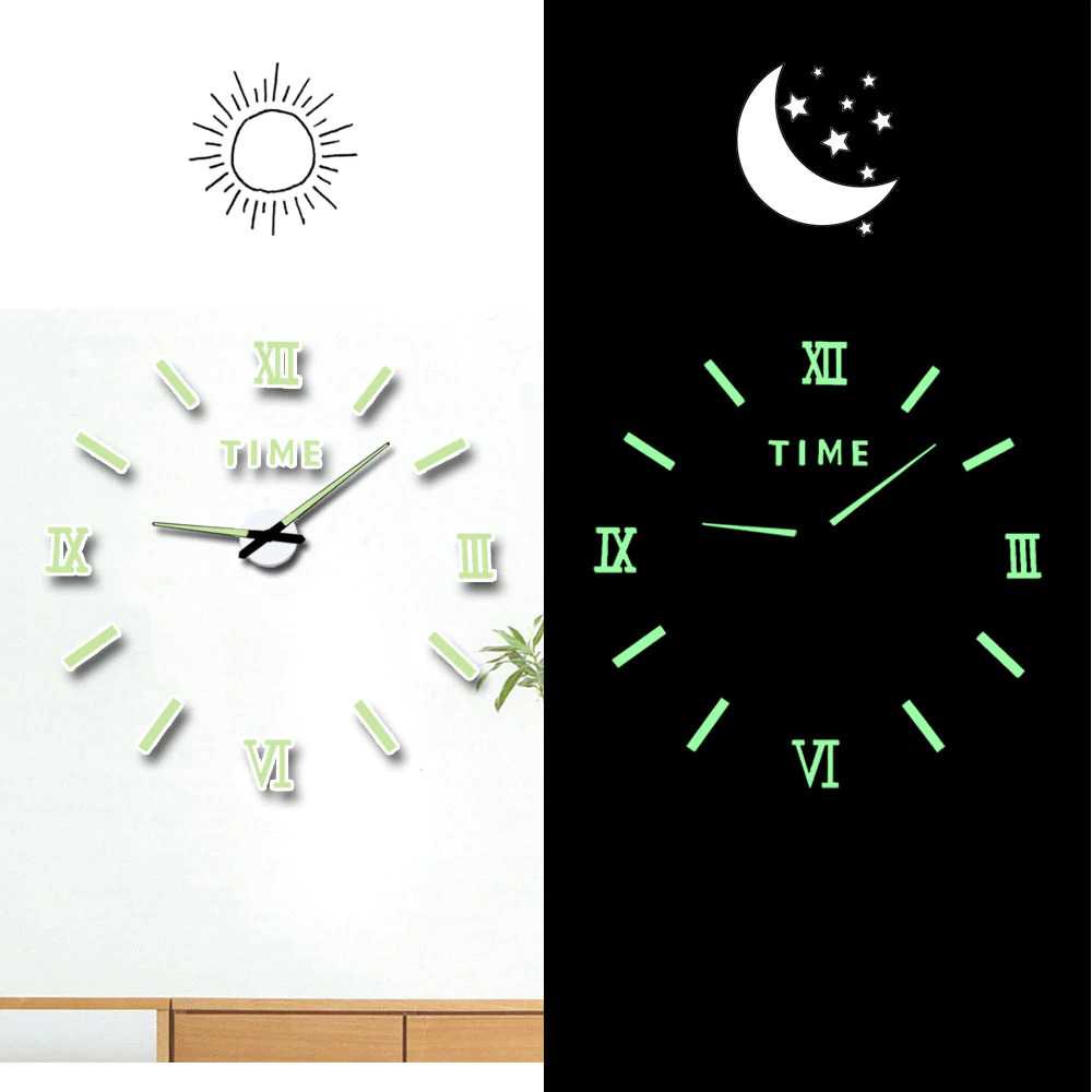 Taffware Jam Dinding Besar DIY Glow in The Dark 80-130cm - DIY-106