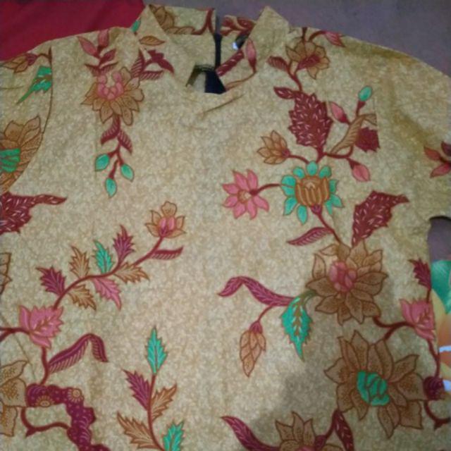 Benang Raja Tunik Batik Wanita Lengan Panjang Ukuran M L Xl