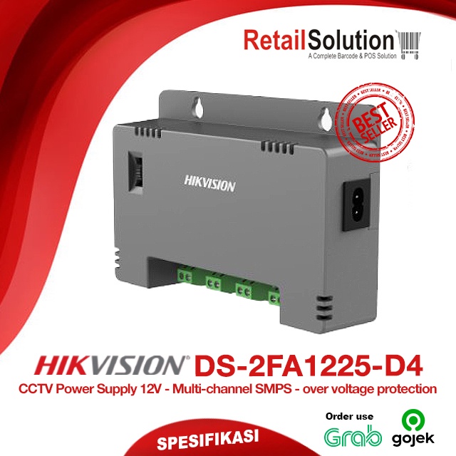 PSU CCTV 4 Channel 12V 4A - Hikvision DS-2FA1225-D4 / DS2FA1225D4