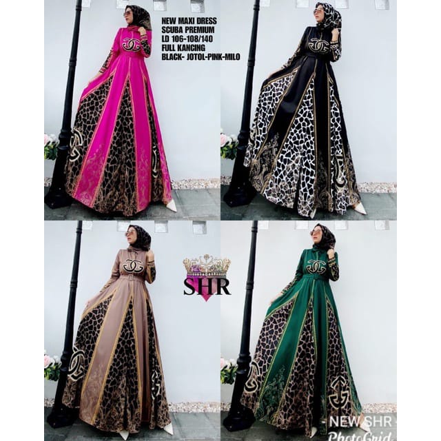 " NEW " MAXI DRESS SCUBA FULL KANCING SHR ORI 100%