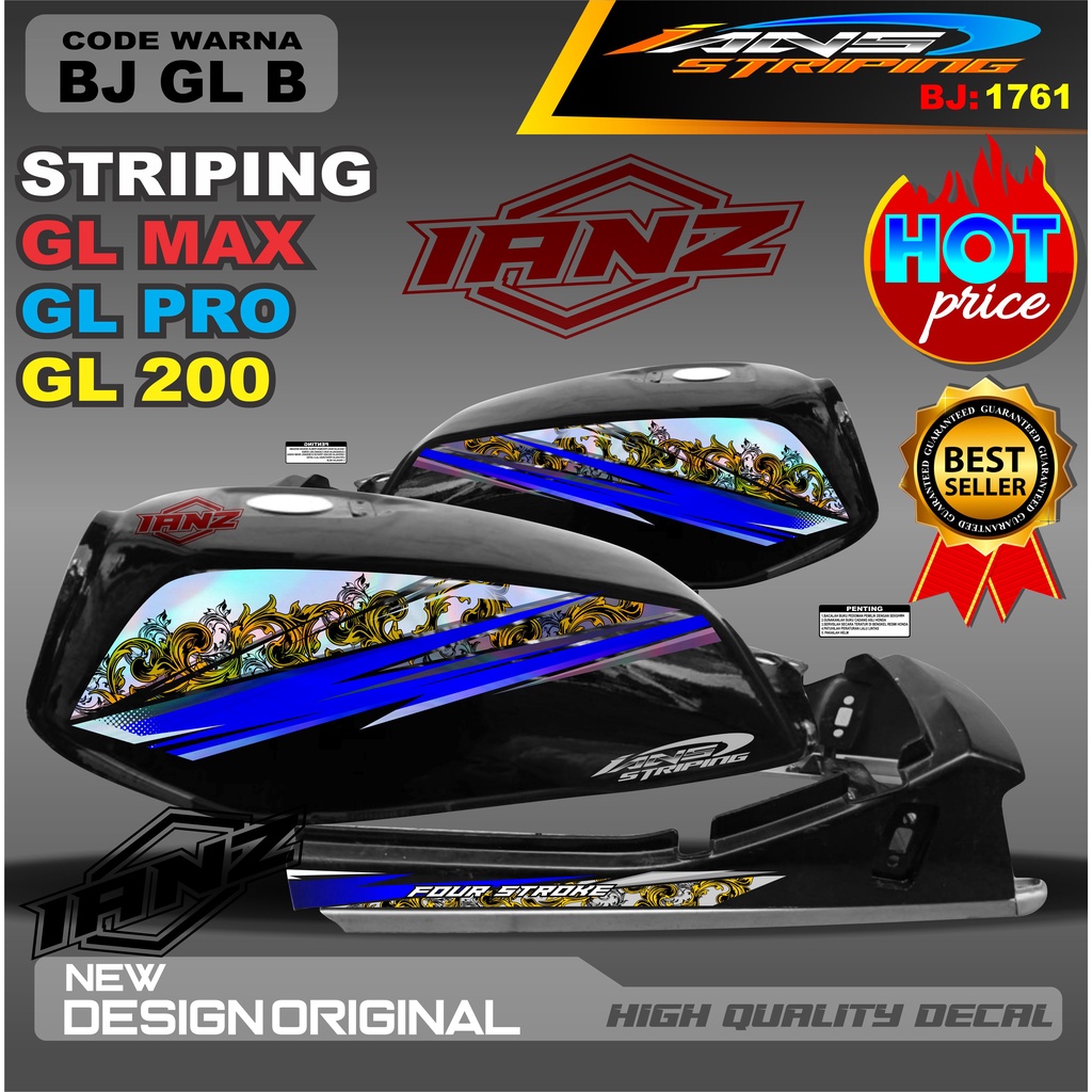 VARIASI STIKER MOTOR GL HOLOGRAM TERBARU /  STIKER GL MAX VARIASI HOLOGRAM / STIKER HOLOGRAM