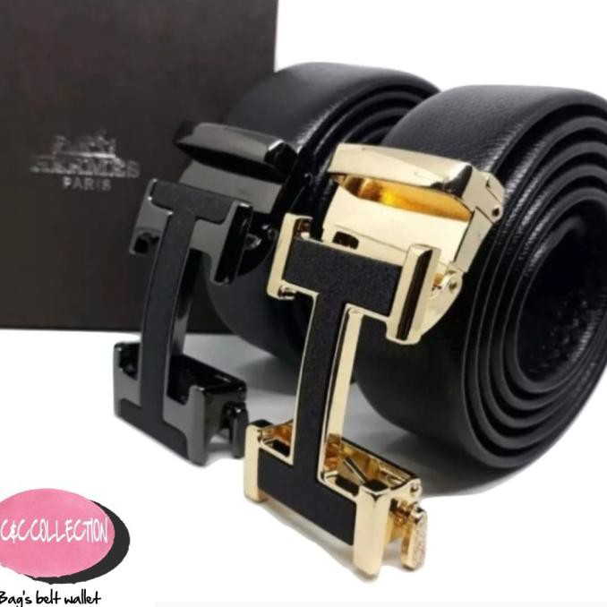 Hermes Ikat Pinggang Pria Kulit 3,5 Cm Motif Rel - Random