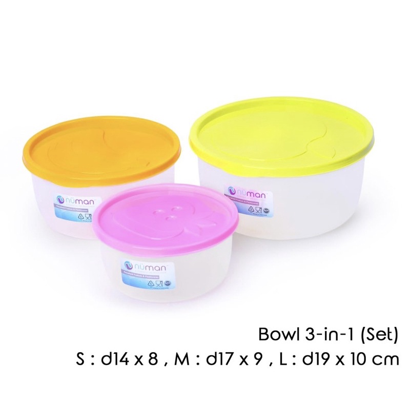 Tempat Makanan / Sealware / Toples / Bowl Set isi 3