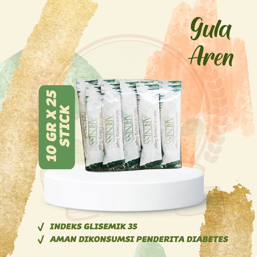

Gula Kawung Sachet - Areniss - Gula Aren Sachet Stick 10gr 25 pcs