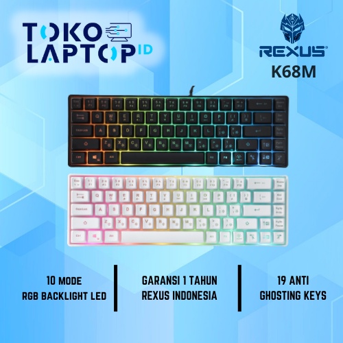 Rexus K68M Membrane Gaming Keyboard RGB Lighting