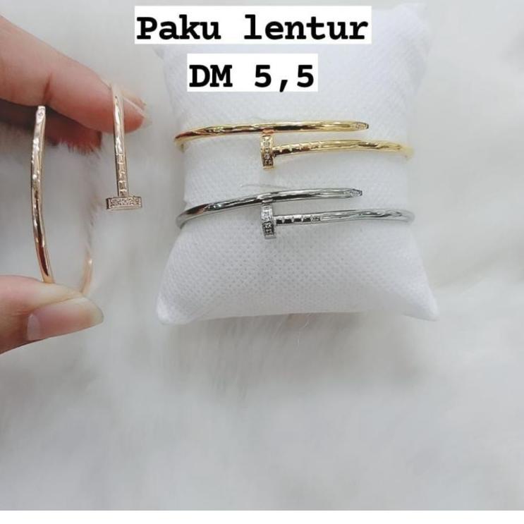 Paling Disukai.. Gelang Bangle  Paku CT Lentur | Elastis  Titanium Anti Karat